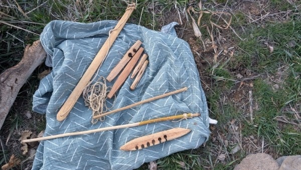 Friction fire tools and natural materials